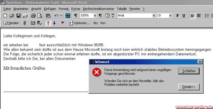 Tja, da war Windows schneller